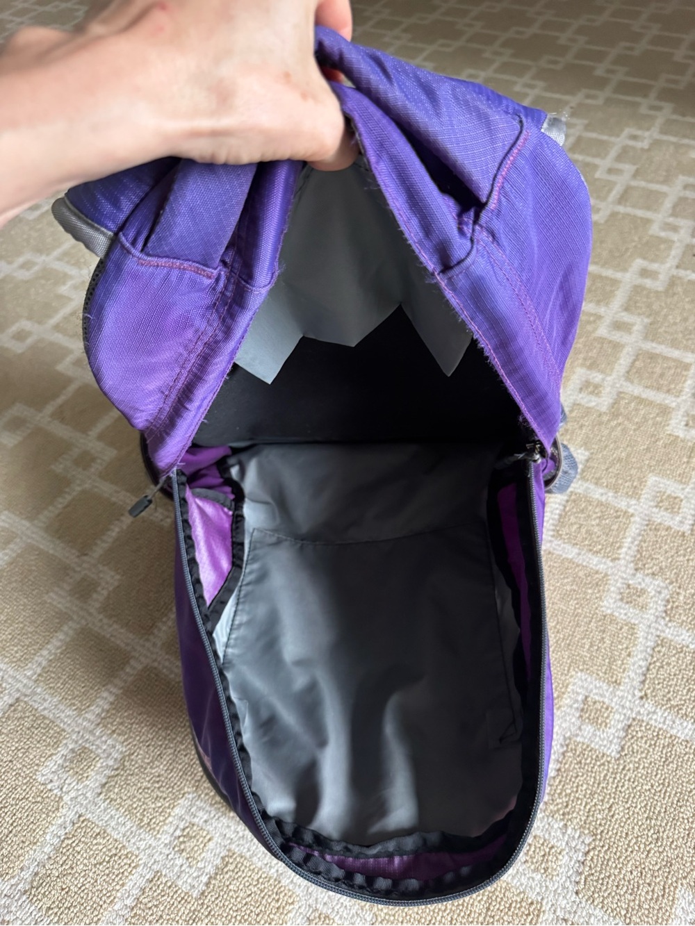 L.L. Bean North Ridge Backpack Purple Laptop Hiking School Travel Daypack - Picture 11 of 14